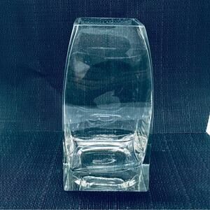 Rectangular Concave Clear Glass Vase